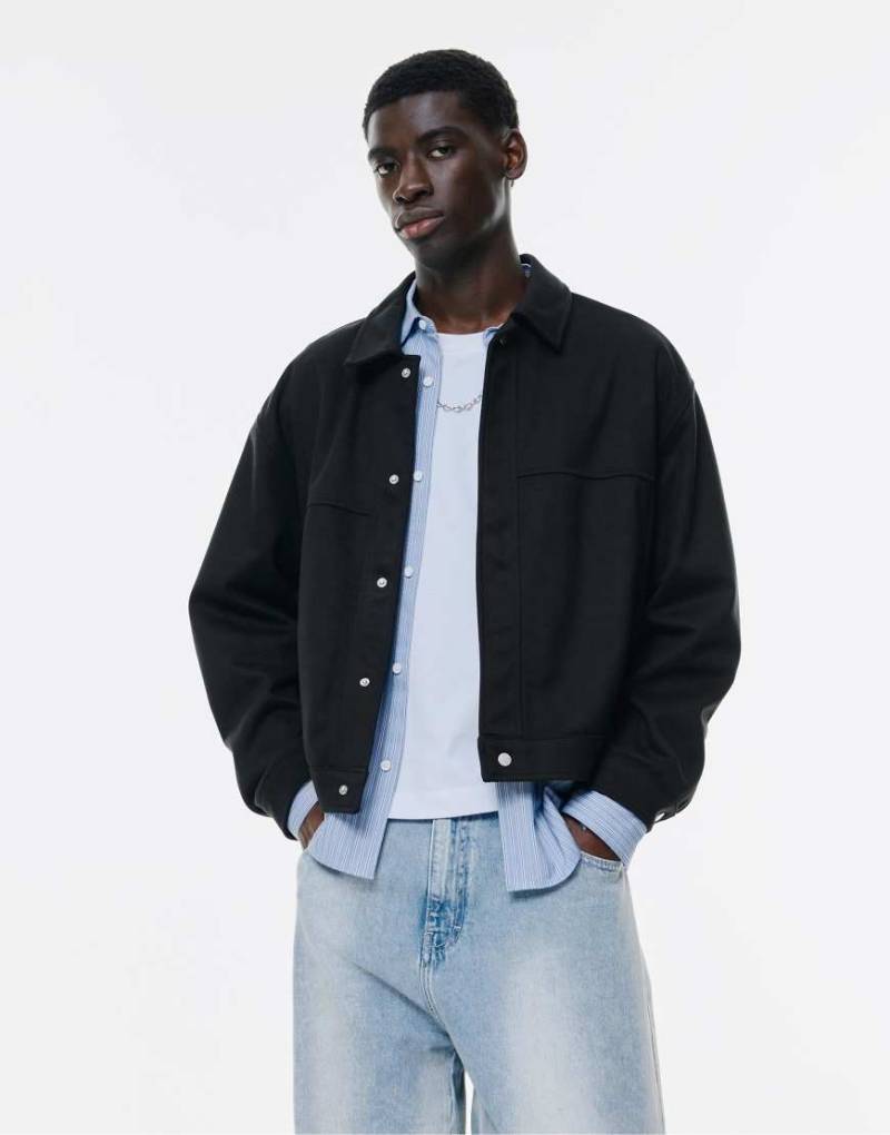 Pull & Bear - Strukturierte Jacke in Schwarz von Pull & Bear
