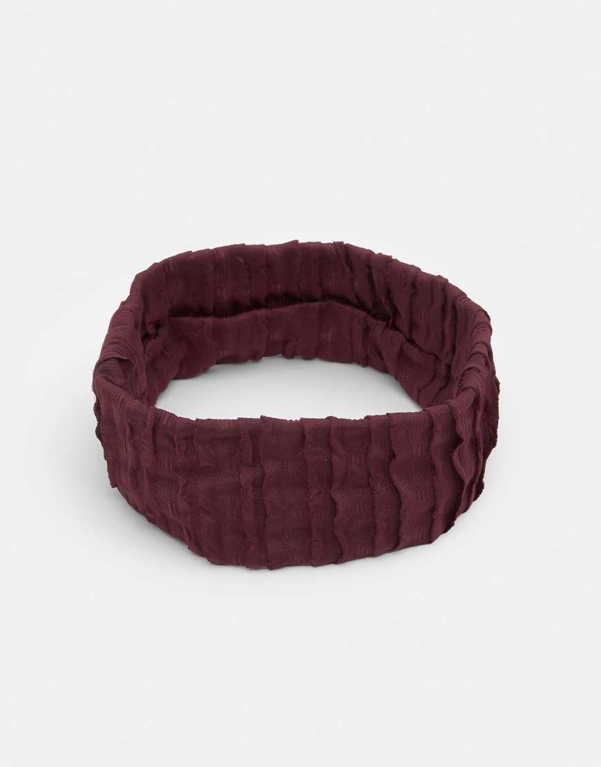 Pull & Bear - Strukturiertes, elastisches Haarband in Kastanienbraun-Rot von Pull & Bear