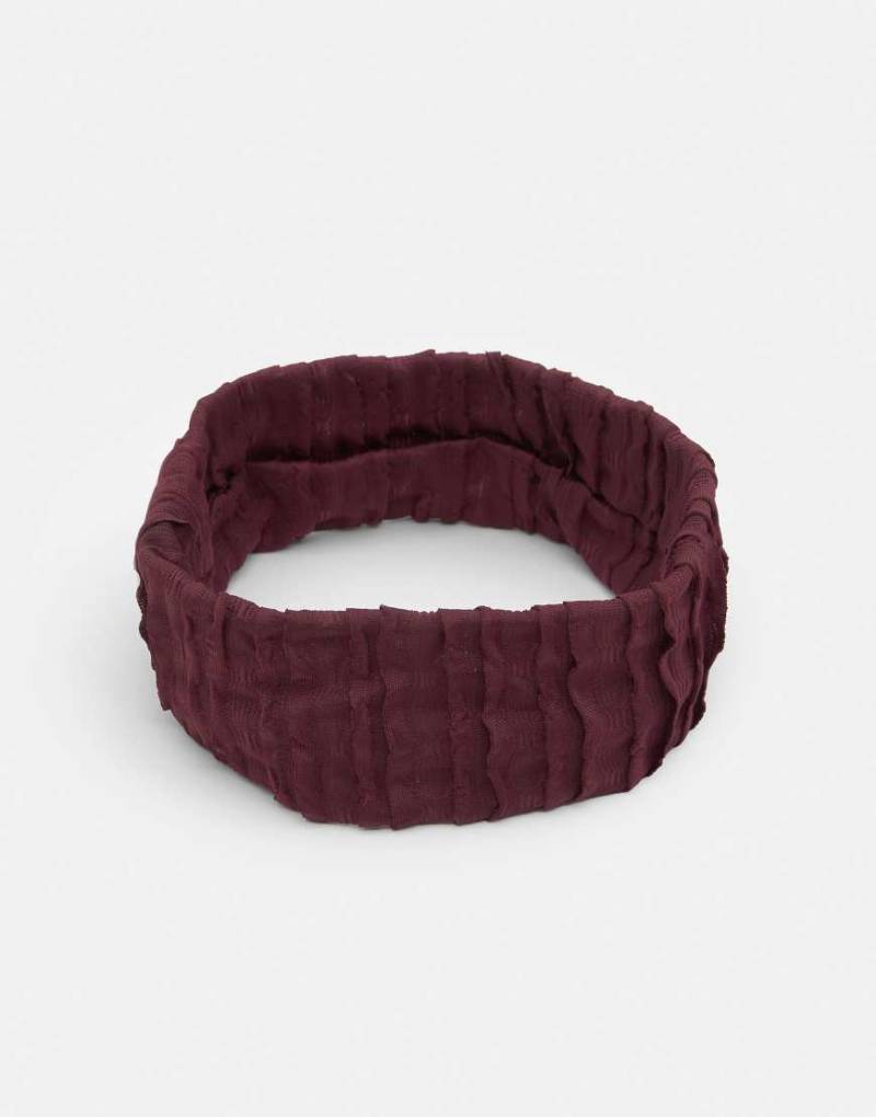 Pull & Bear - Strukturiertes, elastisches Haarband in Kastanienbraun-Rot von Pull & Bear