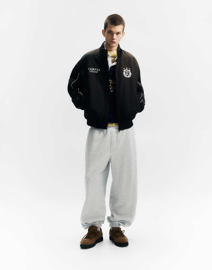 Pull & Bear - Stwd Community - Sweatpants in Grau meliert von Pull & Bear