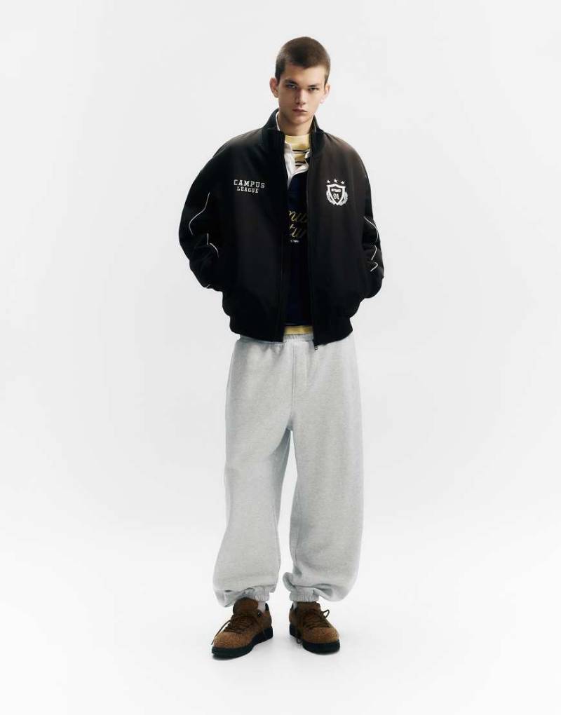 Pull & Bear - Stwd Community - Sweatpants in Grau meliert von Pull & Bear