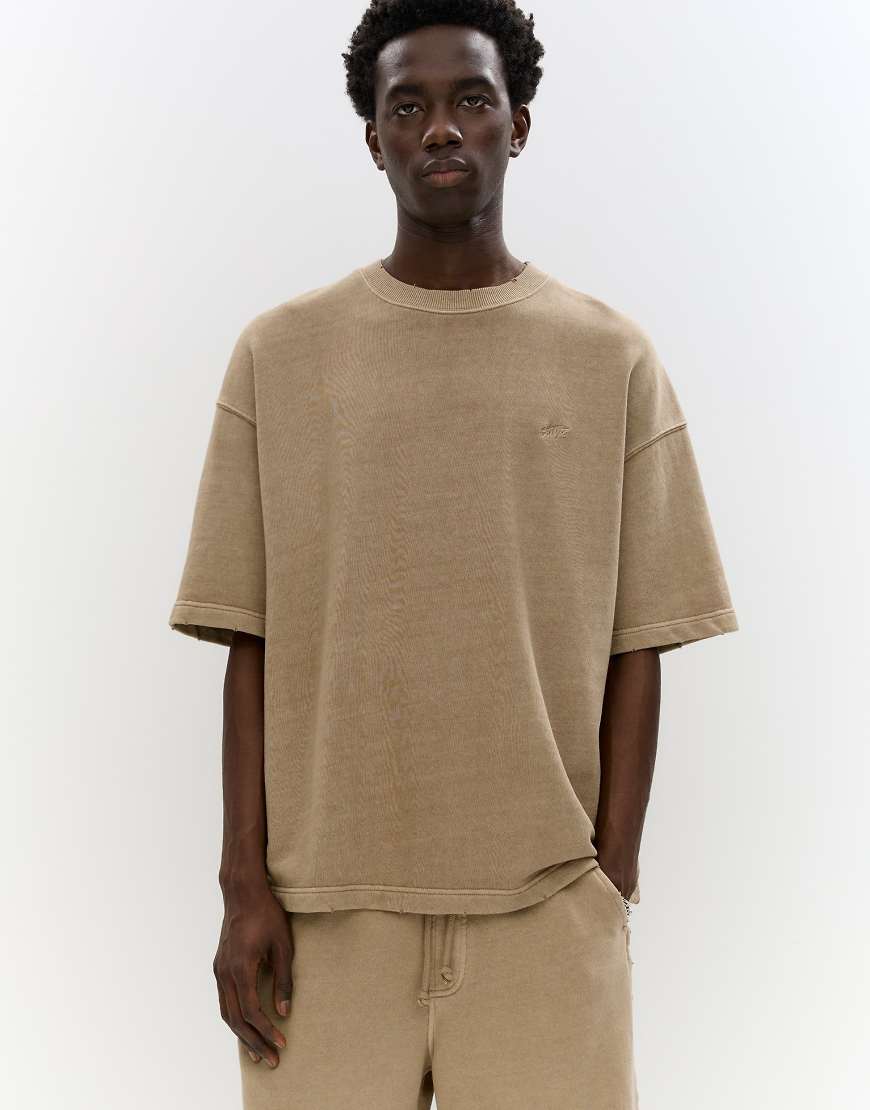 Pull & Bear - Stwd - Kurzärmliges Sweatshirt in Sand-Neutral von Pull & Bear