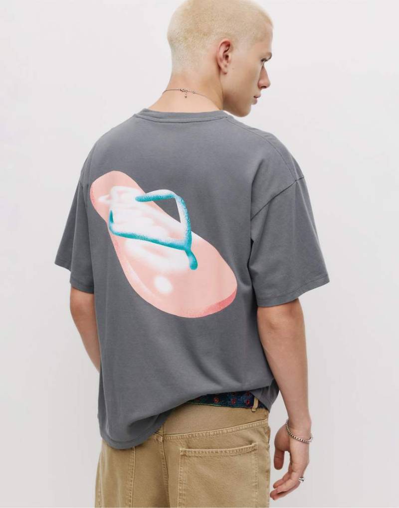 Pull & Bear - T-Shirt in Grau mit „STWD"-Aufdruck von Pull & Bear
