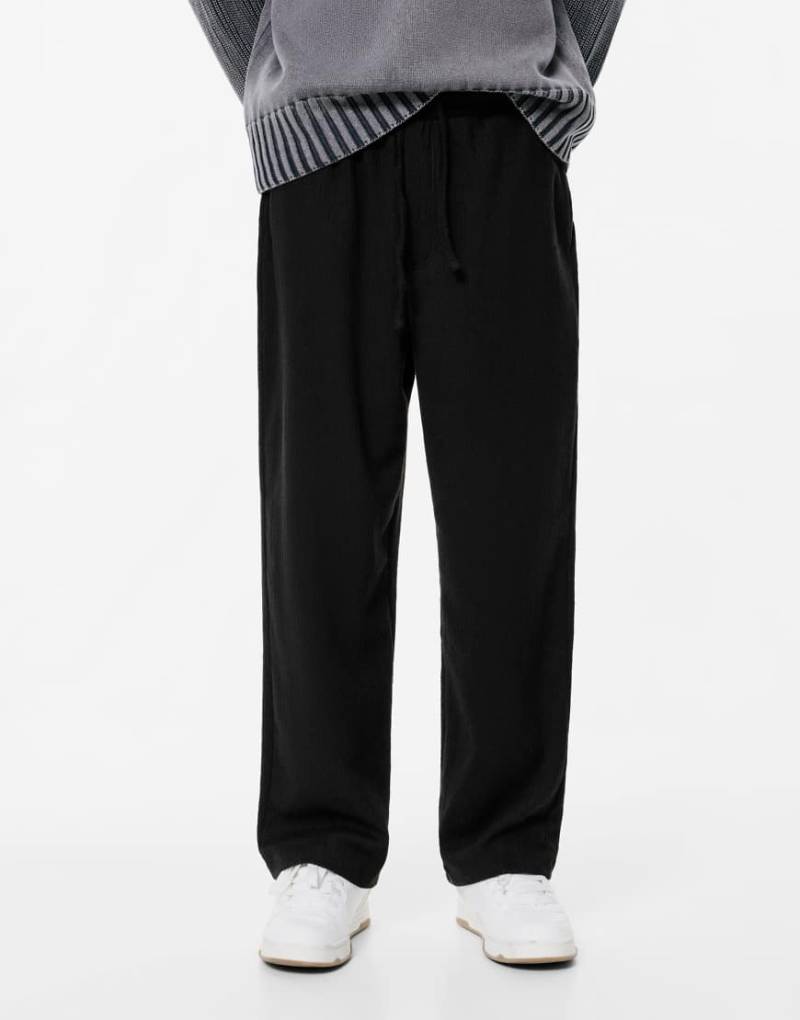 Pull & Bear - Trainingshose aus Chenille in Schwarz von Pull & Bear