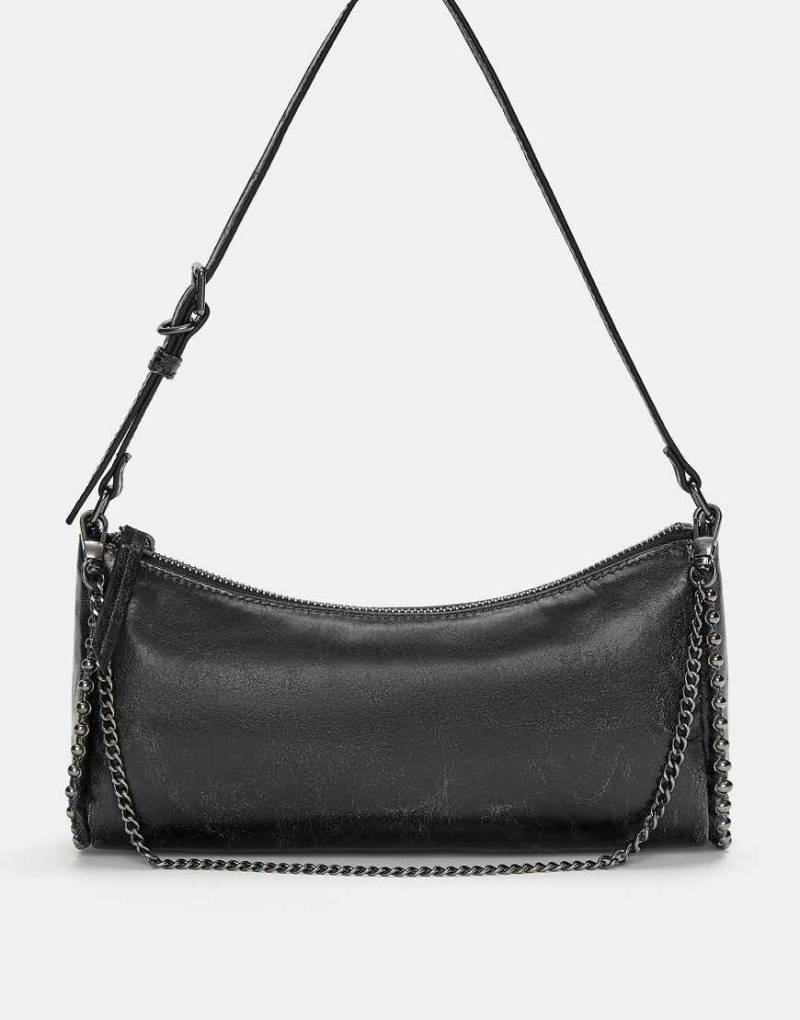 Pull & Bear - Verzierte Schultertasche in Schwarz von Pull & Bear