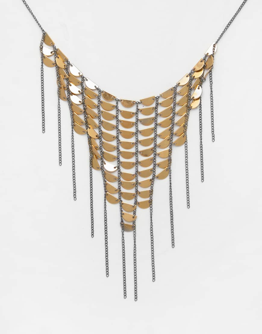 Pull & Bear - Wasserfall-Halskette in Goldoptik-Goldfarben von Pull & Bear