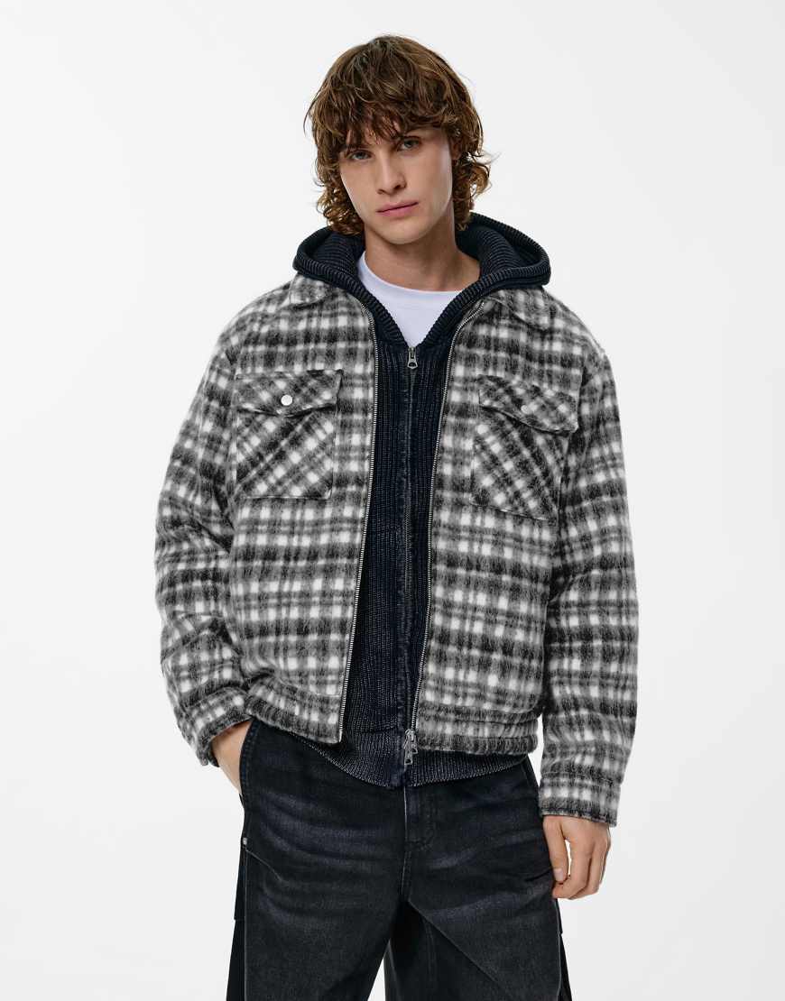 Pull & Bear - Weiche, zweifarbig karierte Jacke-Bunt von Pull & Bear