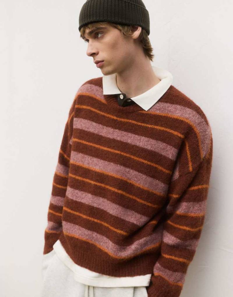 Pull & Bear - Weiche Strickmütze in Braun-Brown von Pull & Bear