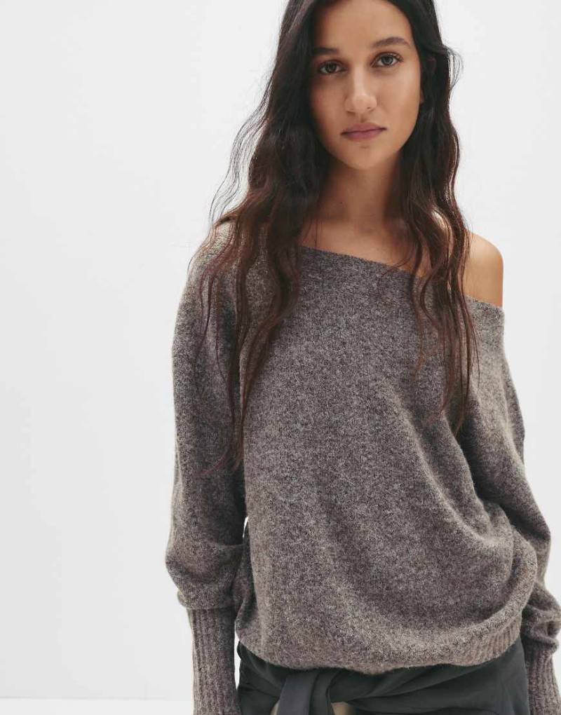 Pull & Bear - Weicher Oversize-Strickpullover in Braun-Brown von Pull & Bear