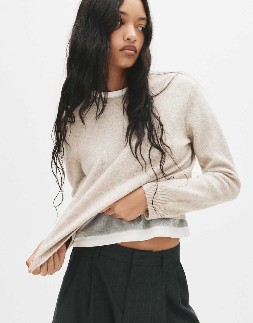 Pull & Bear - Weicher Pullover in Beige-Brown von Pull & Bear