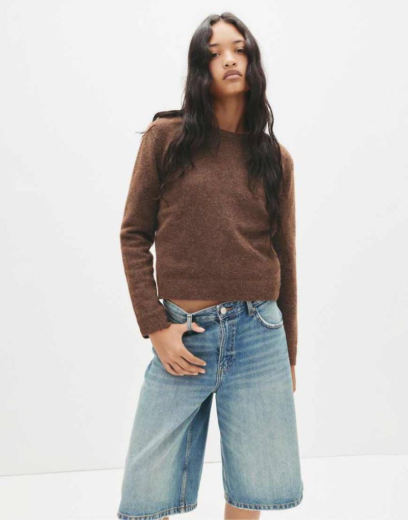 Pull & Bear - Weicher Pullover in Braun-Brown von Pull & Bear