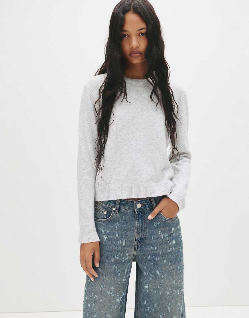 Pull & Bear - Weicher Pullover in Grau meliert von Pull & Bear