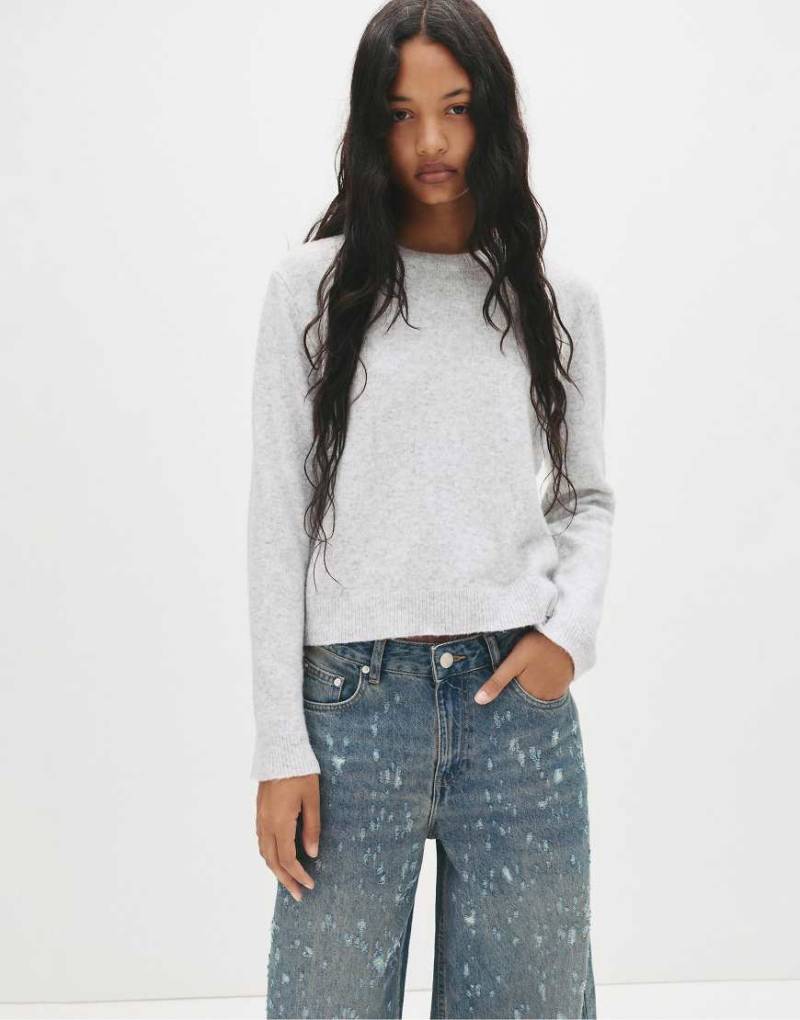 Pull & Bear - Weicher Pullover in Grau meliert von Pull & Bear