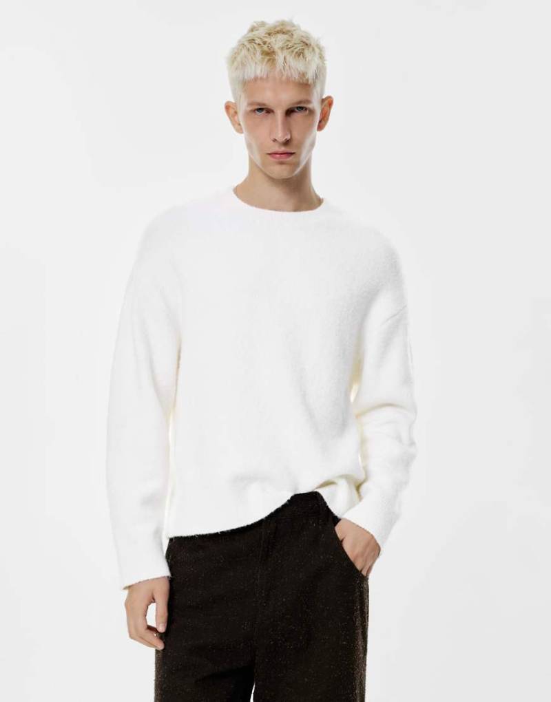 Pull & Bear - Weicher Strickpullover in Wollweiß von Pull & Bear