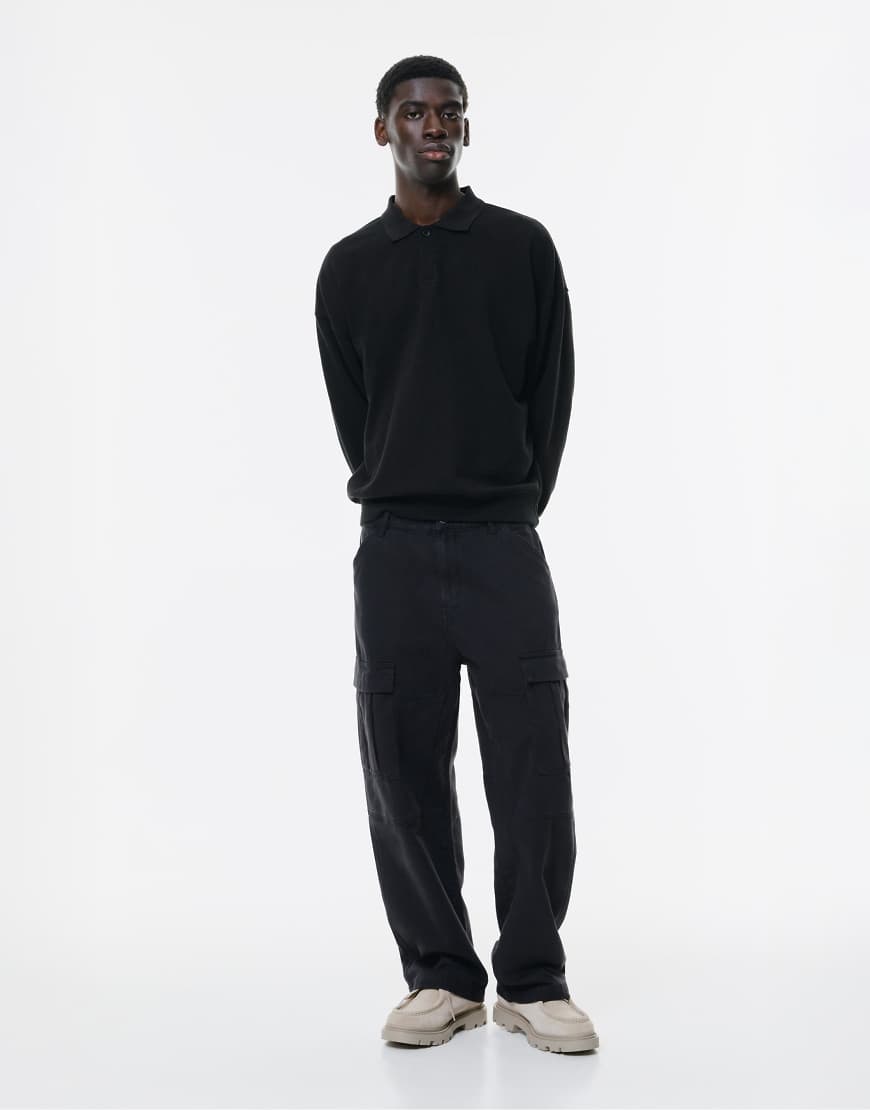 Pull & Bear - Weite Cargohose in Schwarz von Pull & Bear