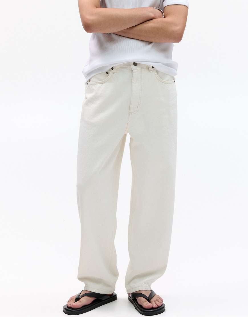 Pull & Bear - Weite Jeans in Beige-Neutral von Pull & Bear