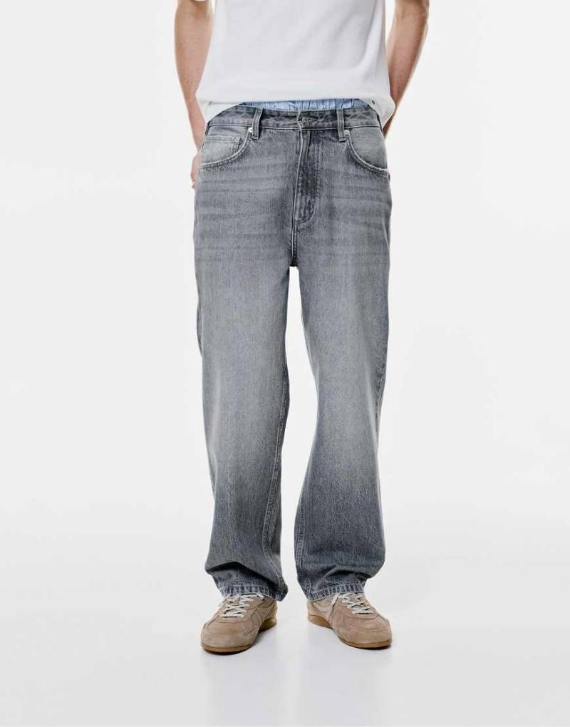 Pull & Bear - Weite Jeans in Dunkelgrau von Pull & Bear