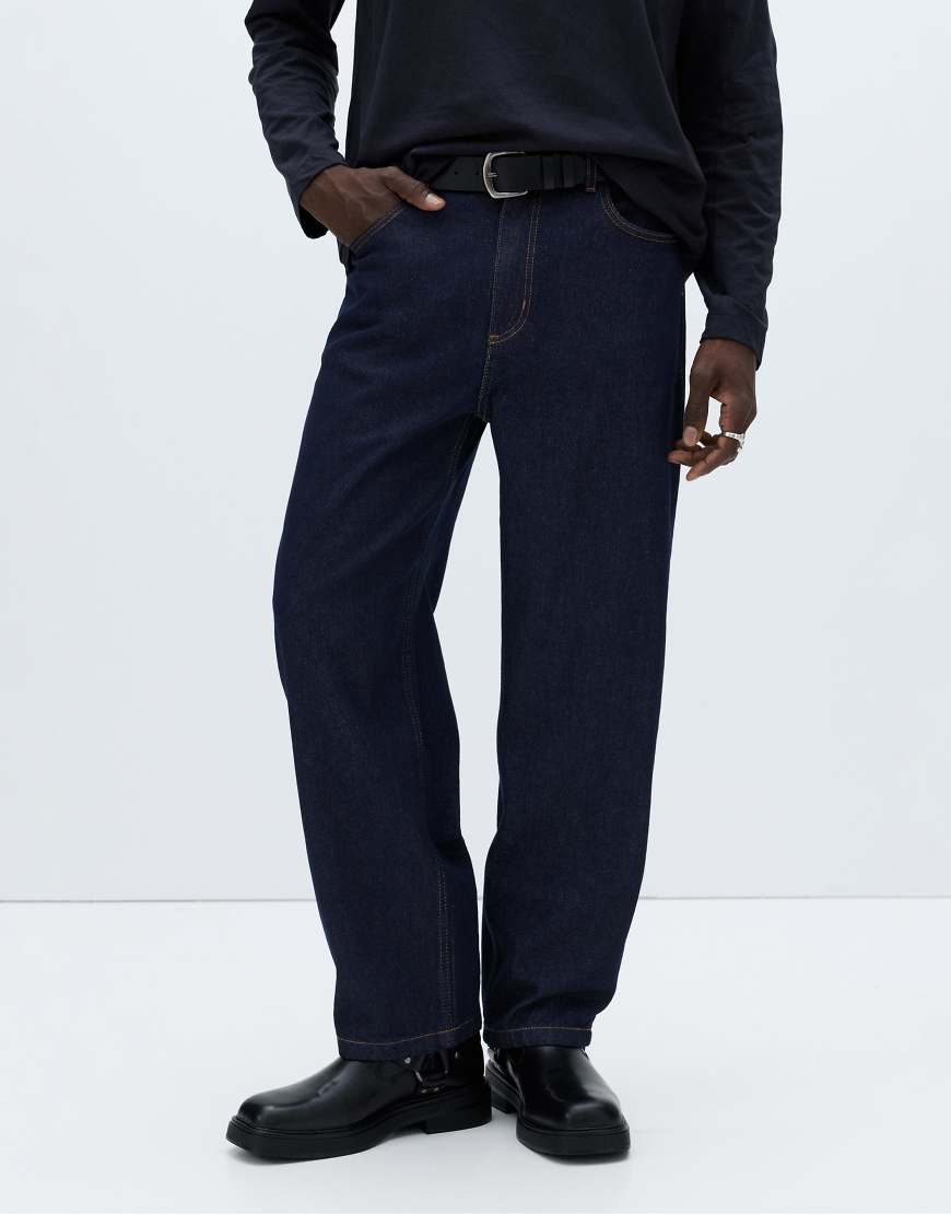 Pull & Bear - Weite Jeans in Marineblau von Pull & Bear