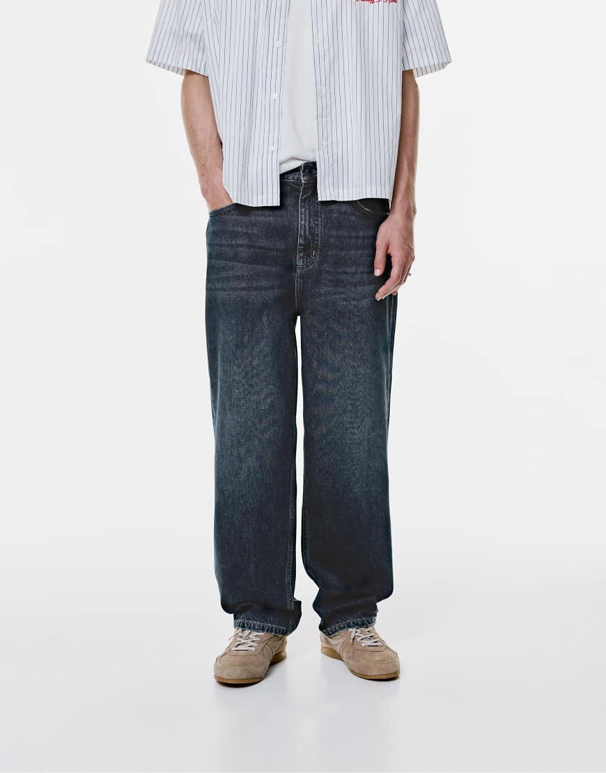 Pull & Bear - Weite Jeans in Pastellblau von Pull & Bear