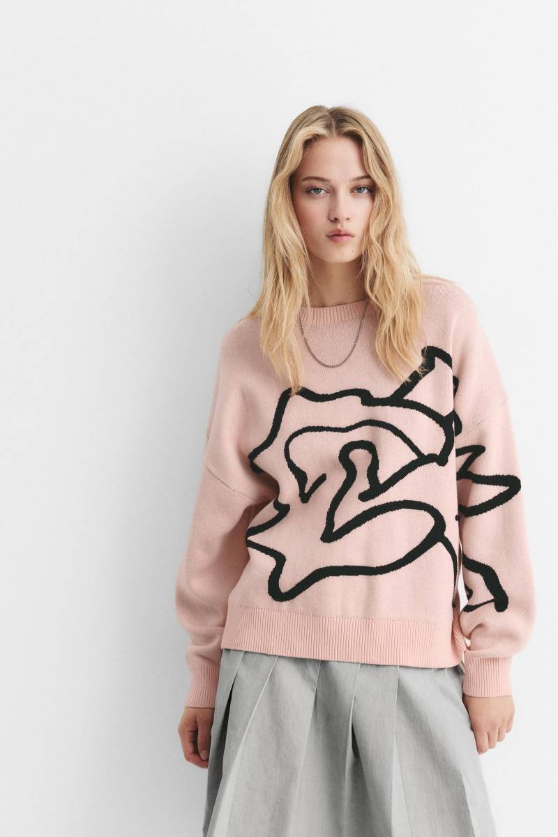 Pullover Mit Blumengrafik von Pull&Bear