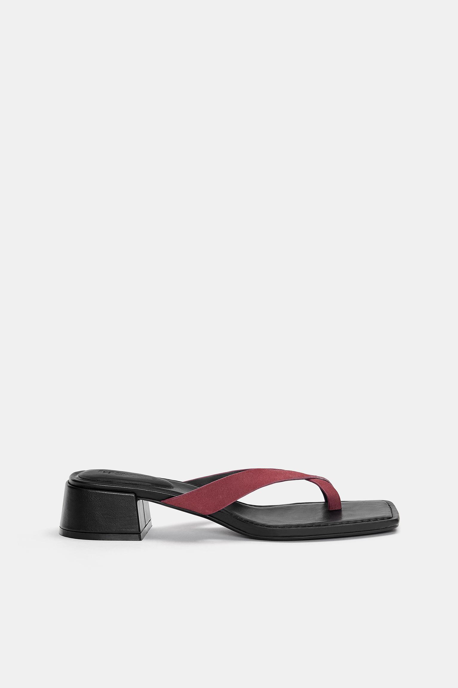 Sandalen Aus Leder Mit Breitem Absatz von Pull&Bear