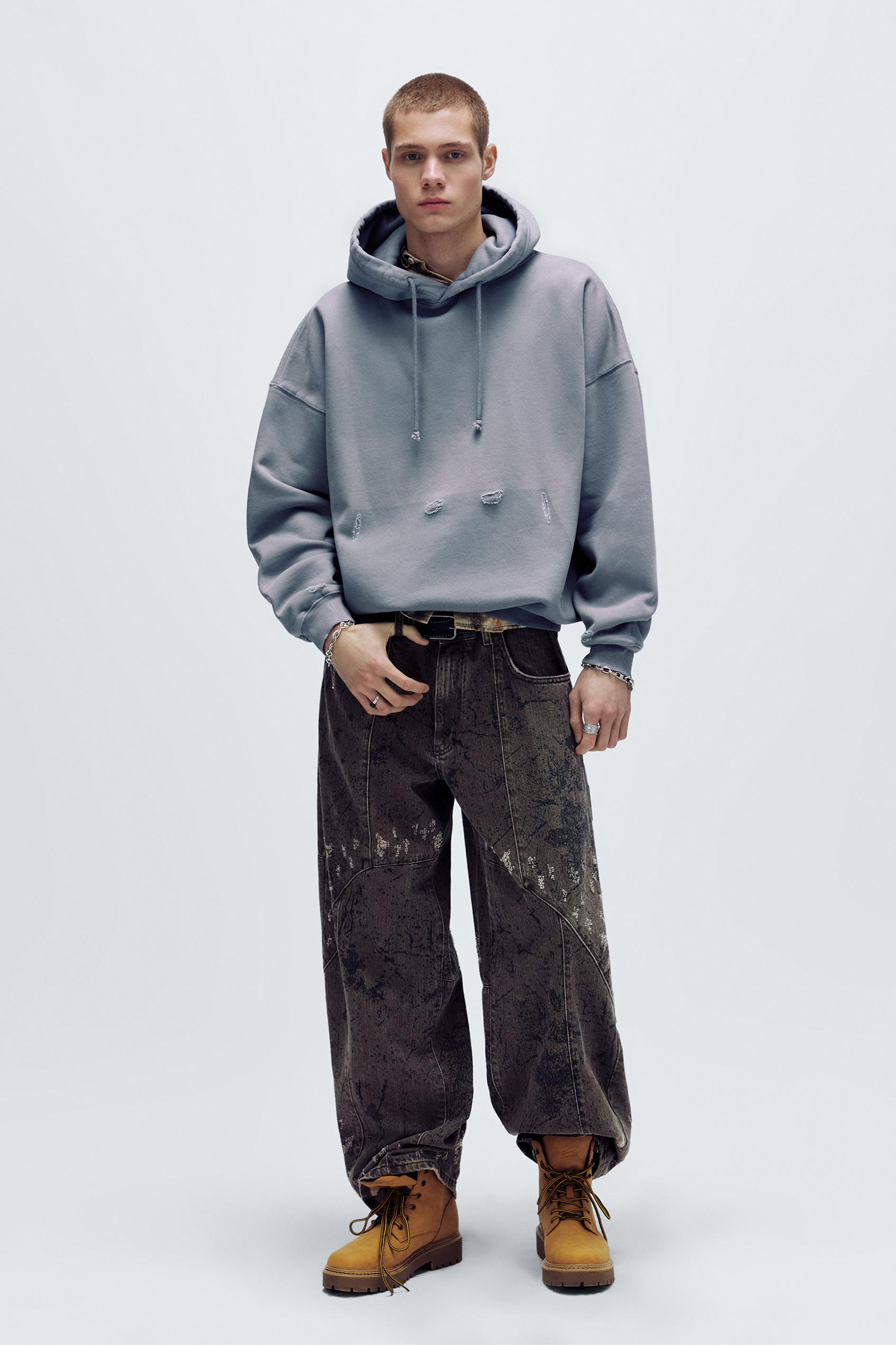 Stwd Kapuzenpullover Mit Destroyed-Details von Pull&Bear