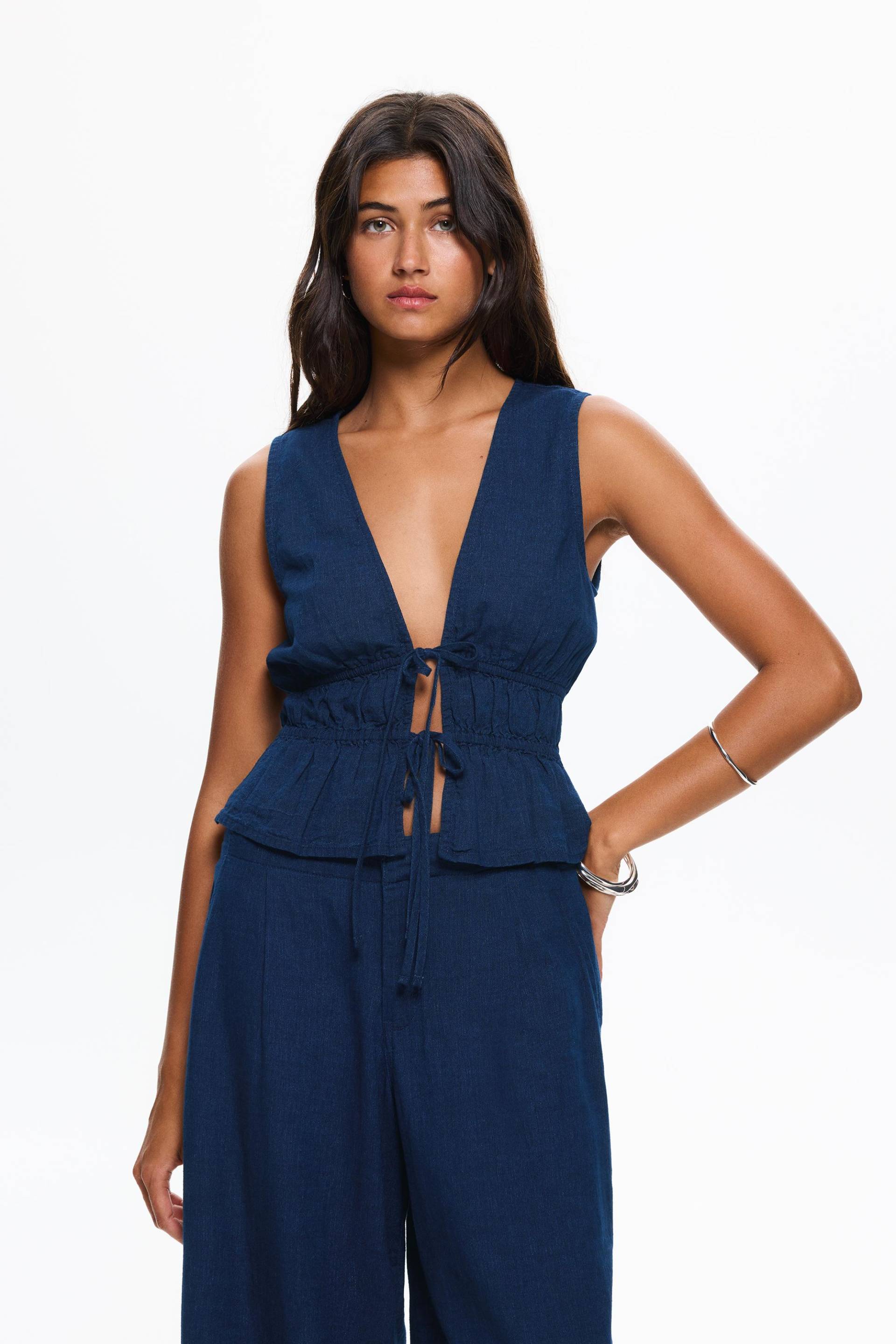 Top Mit Raffungen Und Schleifen von Pull&Bear