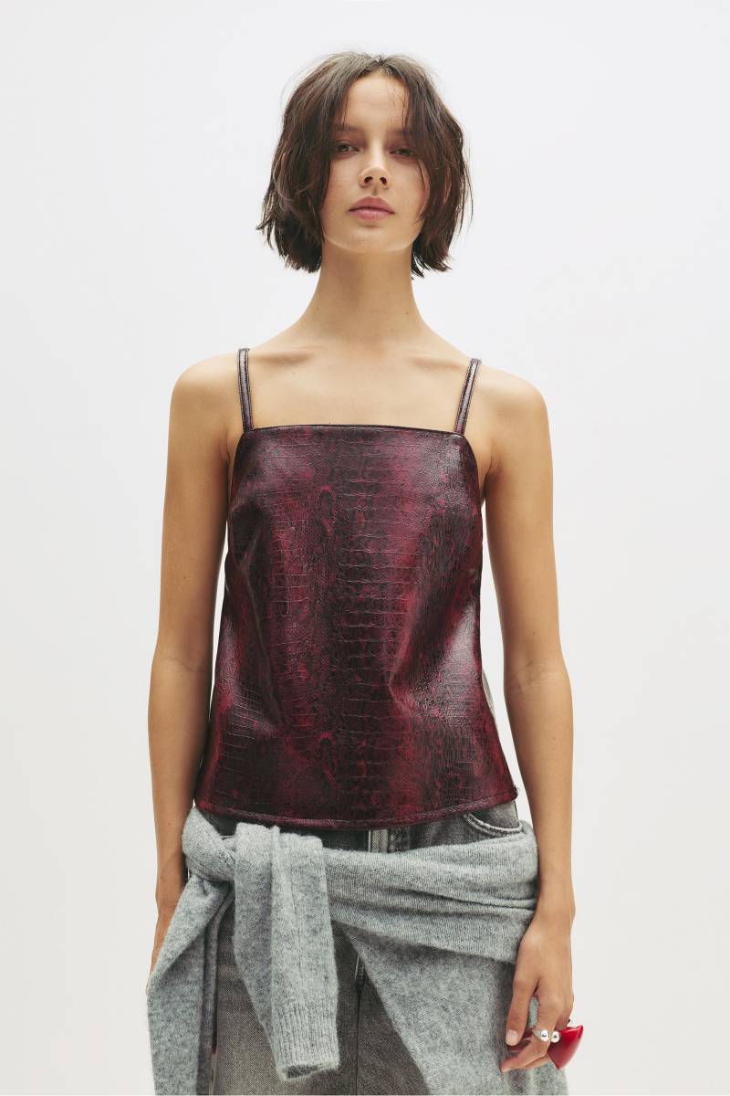 Trägertop Aus Kunstleder Mit Kroko-Animalprint von Pull&Bear