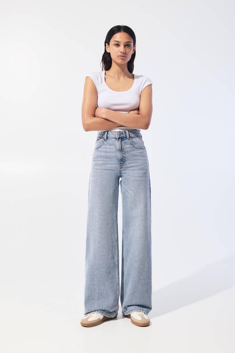 Wide-Leg-Jeans Mit Hohem Bund von Pull&Bear
