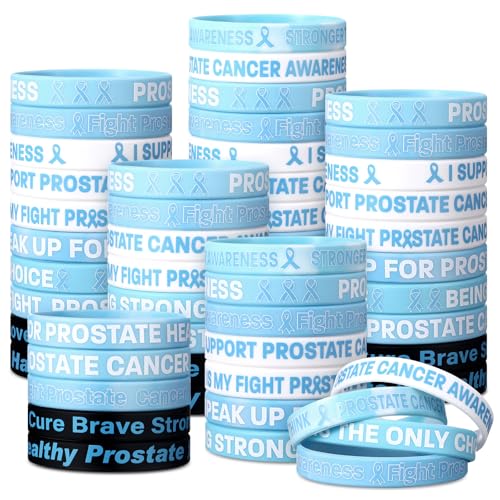 PullCrease 100 Stück Prostatakrebs-Bewusstseins-Armbänder, 10 Stile, hellblaues Band, Silikon-Armbänder mit inspirierenden Sprüchen für Männer, Veranstaltungsunterstützung PullCrease 100 Stück Prostatakrebs-Bewusstseins-Armbänder, 10 Stile, hellblaues Band, Silikon-Armbänder mit inspirierenden Sprüchen für Männer, Veranstaltungsunterstützung von PullCrease