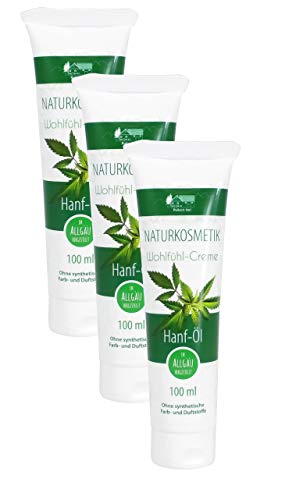 Hanf Öl Naturkosmetik Creme 3 Stück Handcreme Hanf-Öl 100ml pro Tube von Pullach Hof