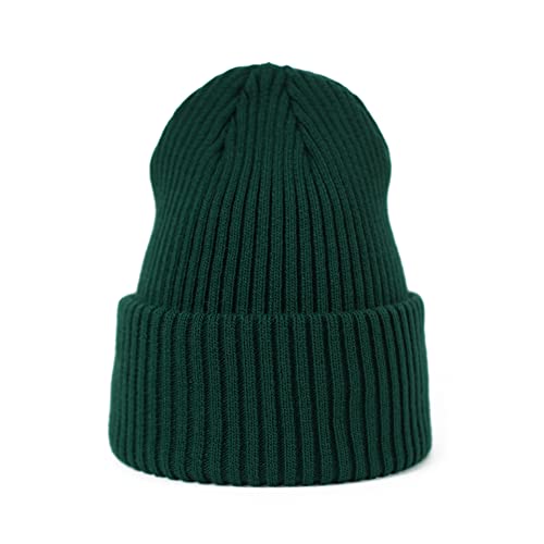 Pullmer Unisex Strickmütze im Beanie-Style mit Umschlag für Damen und Herren, 100% Acryl, Universalgröße - Kopfumfang 55-60 cm, Mütze im Nomad Slouch Optik (Flaschengrün) von Pullmer