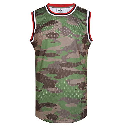 Pullonsy Herren Blank Basketball Trikots Mesh Athletic Sport Shirts Einfarbig Performance Team Uniformen, camouflage, Large von Pullonsy