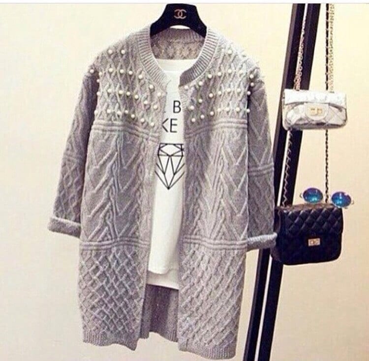 Grobstrick Strickjacke Zopfmuster Mantel Chunky Pullover Damen Strick Poncho Hand Gestrickte Lange Jacke Aran-Stil von PulloverBoutique