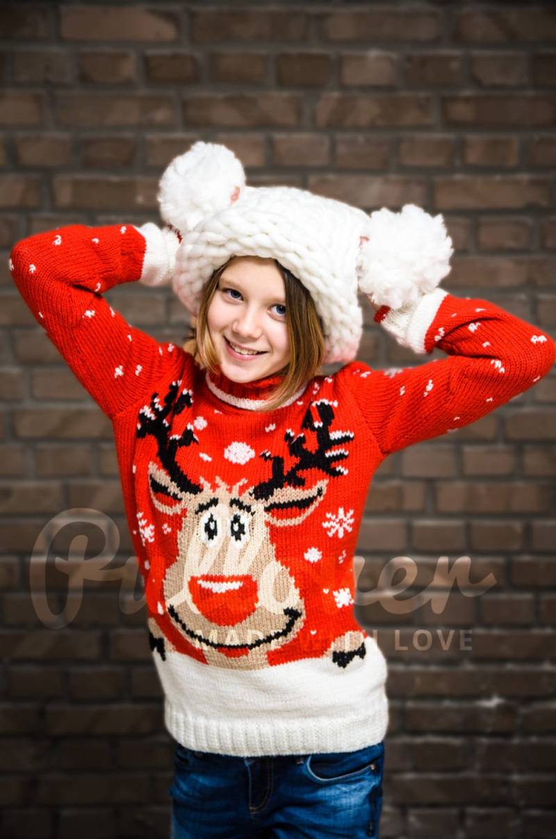 Rentier Rudolph Weihnachtspullover, Das Rotnasige Pullover von PulloverBoutique