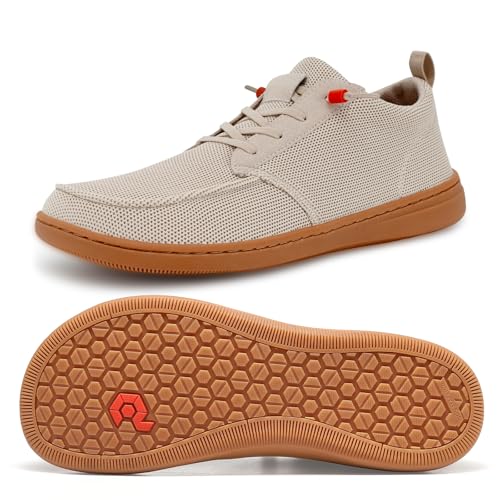 Barfußschuhe mit breiter Zehenbox für Damen – minimalistische Barfußschuhe mit Null-Tropf-Sohle | extra breite Schlupfschuhe für Damen, Wt02 | Beige, 38 EU Weit von Pulltop