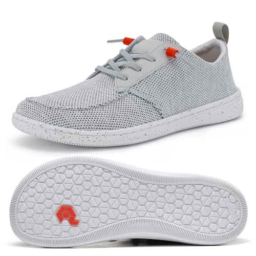 Barfußschuhe mit breiter Zehenbox für Damen – minimalistische Barfußschuhe mit Null-Tropf-Sohle | extra breite Schlupfschuhe für Damen, Wt02 | Stone White, 37.5 EU Weit von Pulltop