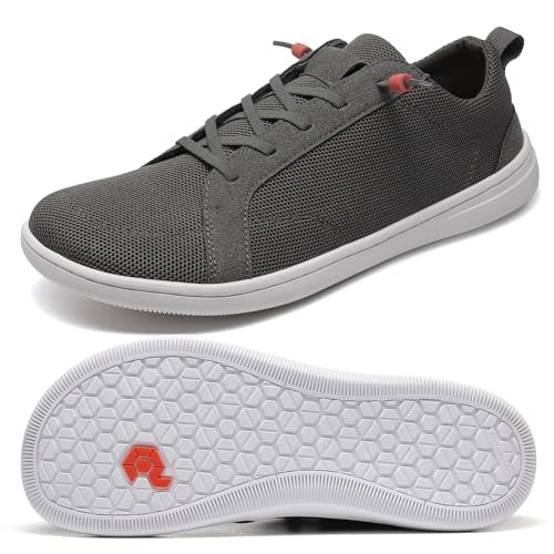 Barfußschuhe mit breiter Zehenbox für Damen – minimalistische Barfußschuhe mit Null-Tropf-Sohle | extra breite Schlupfschuhe für Damen, Wt03 | Md Grey, 39.5 EU Weit von Pulltop