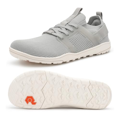 Pulltop Barfuß-Trailrunning-Schuhe für Damen – breite Zehenbox | Zero Drop Sohle | minimalistische Crossfit-Trainingsschuhe, Wt06w | Lt Grey, 39.5 EU Weit von Pulltop