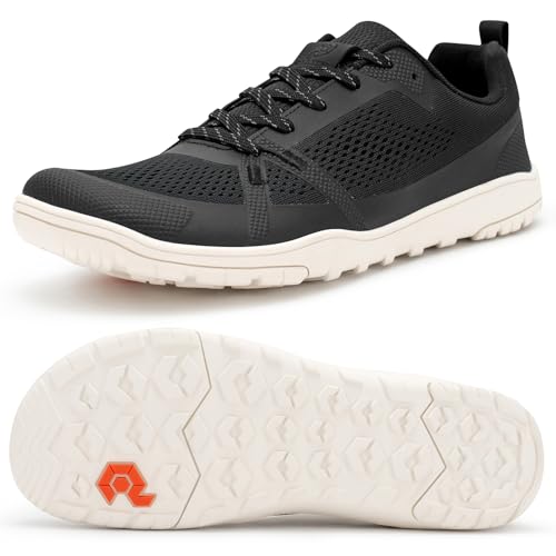 Pulltop Barfuß-Trailrunning-Schuhe für Herren – breite Zehenbox | Zero Drop Sohle | Minimalistische Cross-Trainingsschuhe, Wt05m | Schwarz, 43 EU von Pulltop