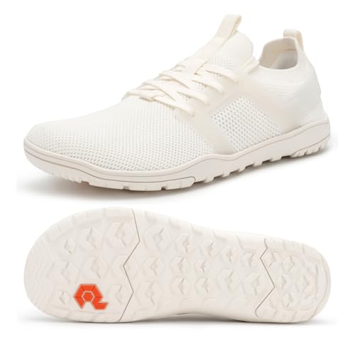 Pulltop Barfuß-Trailrunning-Schuhe für Herren – breite Zehenbox | Zero Drop Sohle | Minimalistische Cross-Trainingsschuhe, Wt06m | Off Wht, 9 Wide von Pulltop