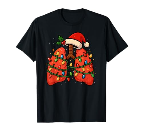 Lunge Weihnachten Xmas Pulmonologie Atemwege Männer Frauen Kinder T-Shirt von PulmonologistAxis1