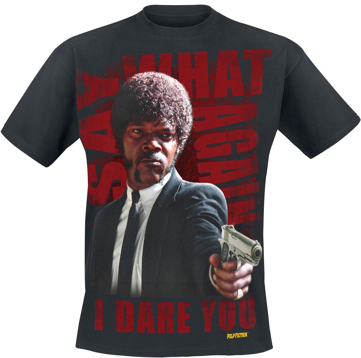 Pulp Fiction T-Shirt - Say What Again - S bis 4XL - für Männer - Größe 3XL - schwarz  - Lizenzierter Fanartikel von Pulp Fiction