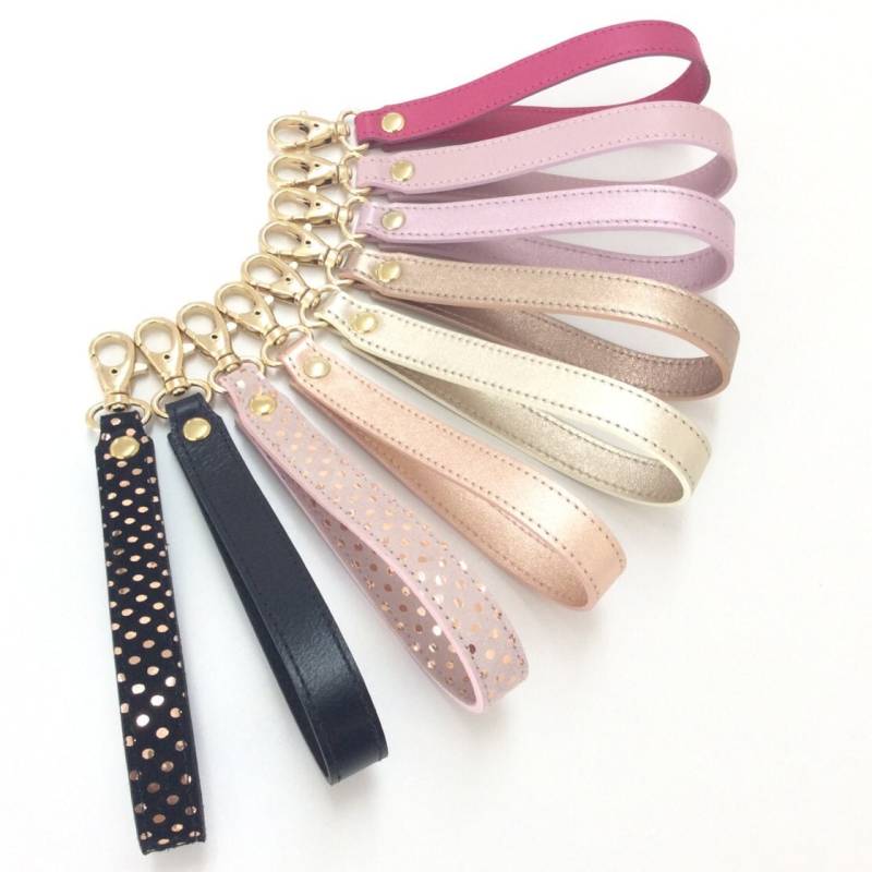 Leder Handschlaufe Abnehmbarer Schlüsselanhänger Mit Goldverschluss von PulpoCreations