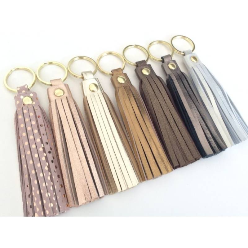 Handgefertigte Leder Quaste Schlüsselanhänger Taschenanhänger von PulpoCreations