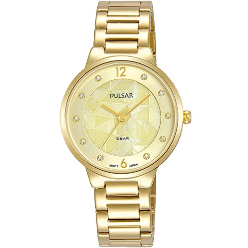PULSAR Damen Analog Quarz Uhr mit Metall Armband PH8516X1 von Pulsar