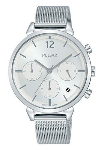 Pulsar Quarz Damen-Uhr Chronograph Edelstahl mit Metallband PT3943X1 von Pulsar