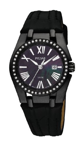 Pulsar Damen analog Quarz Uhr mit Leder Armband PXT689X1 von Pulsar