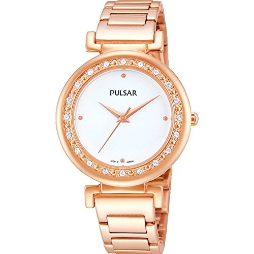 Pulsar Watches Women's Rose Gold Tone Dress Watch With Stone Set Bezel von Pulsar