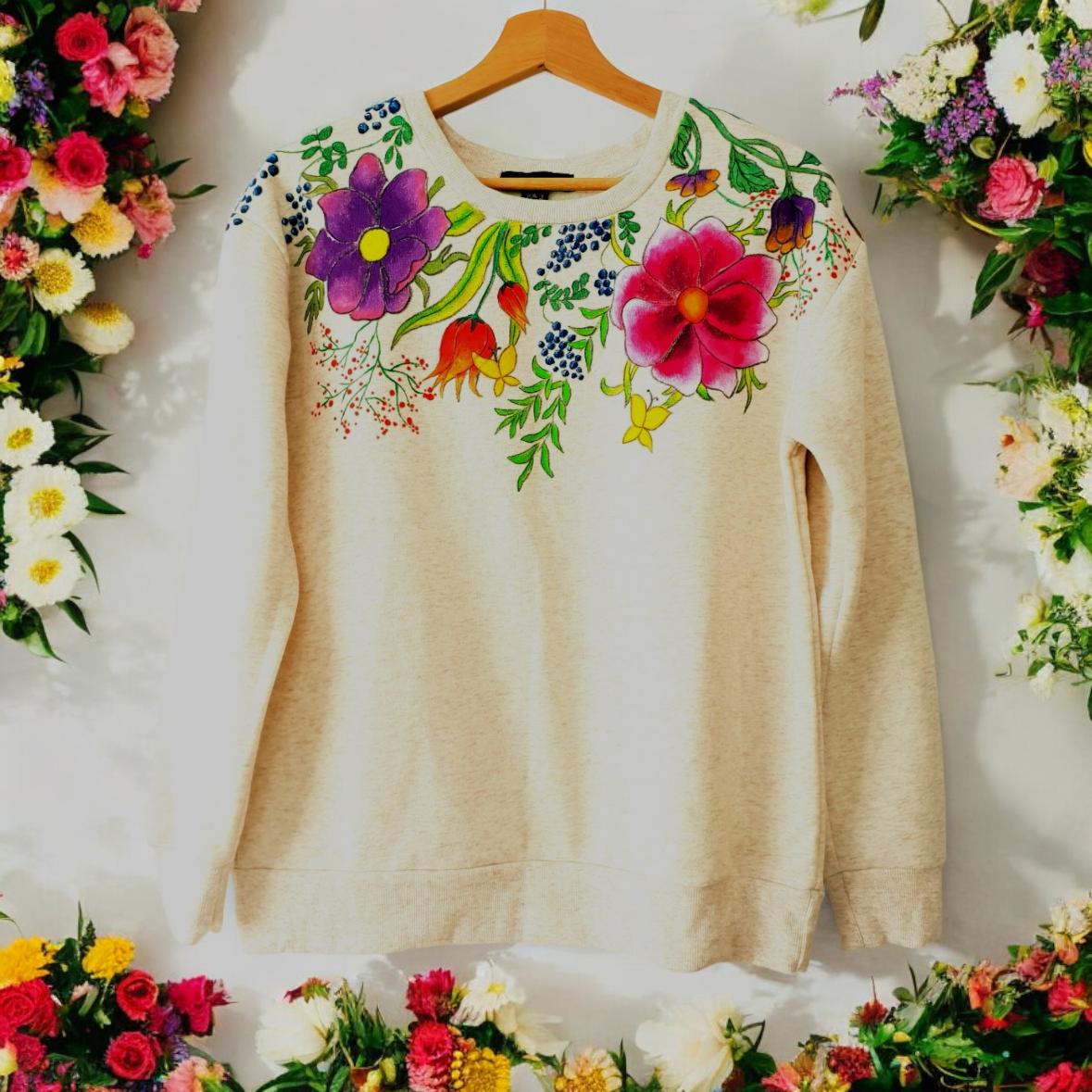 Hand Bemalt Sweatshirt Shirt T-Shirt Kunst Auf Kleidung Bemalte Auf Bestellung Anfertigung Individuell Bemalte Jacke T-Shirt Hand Bemalt Sweatshirt Shirt T-Shirt Kunst Auf Kleidung Bemalte Auf Bestellung Anfertigung Individuell Bemalte Jacke T-Shirt von PulseArts